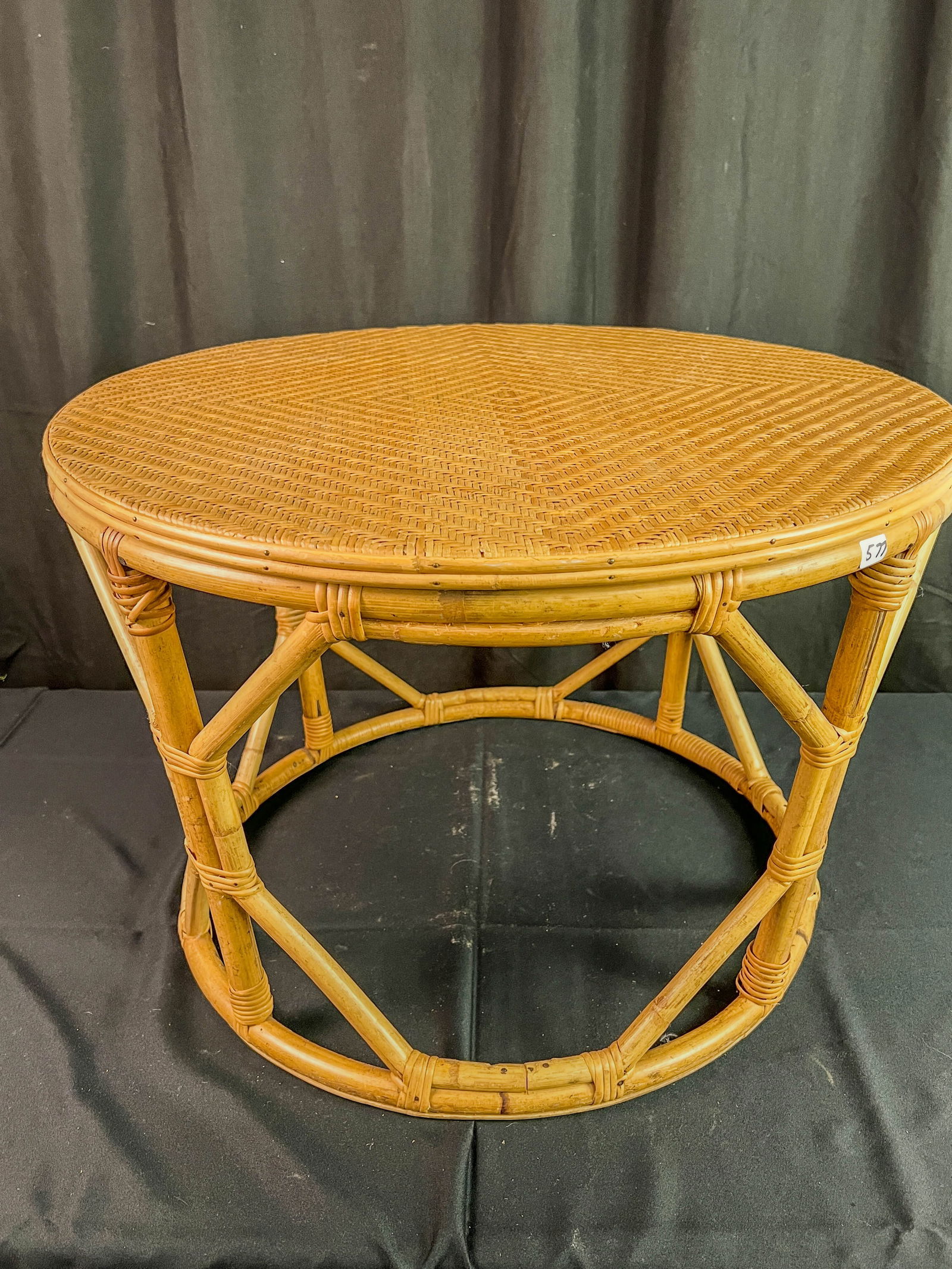 Art Deco Rattan Table with Woven Top c.1940's (1 of 6)