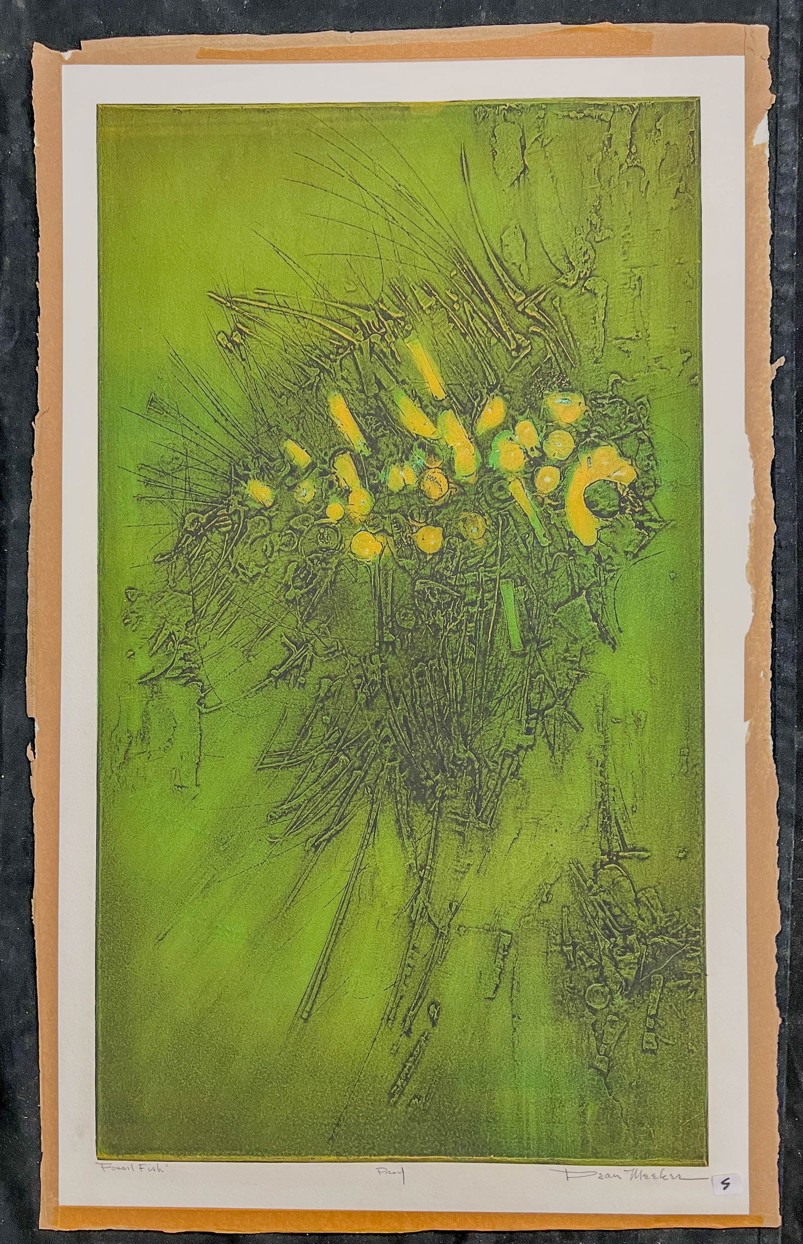 Dean Meeker Polymer Intaglio of Fossil Fish C.1960's (1 of 5)