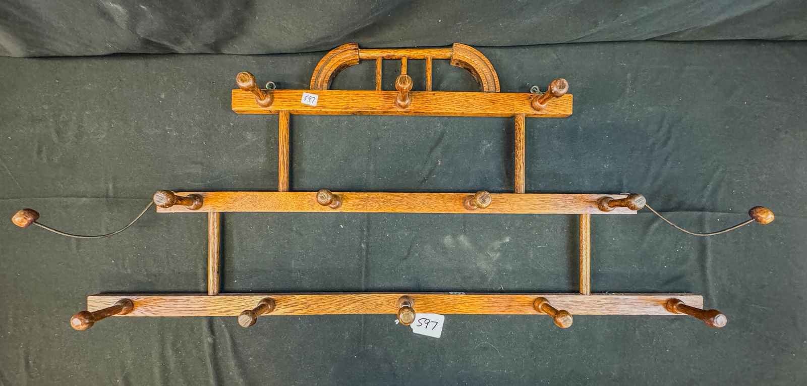 3 Tier Oak Wall Hug Hat Rack (1 of 4)