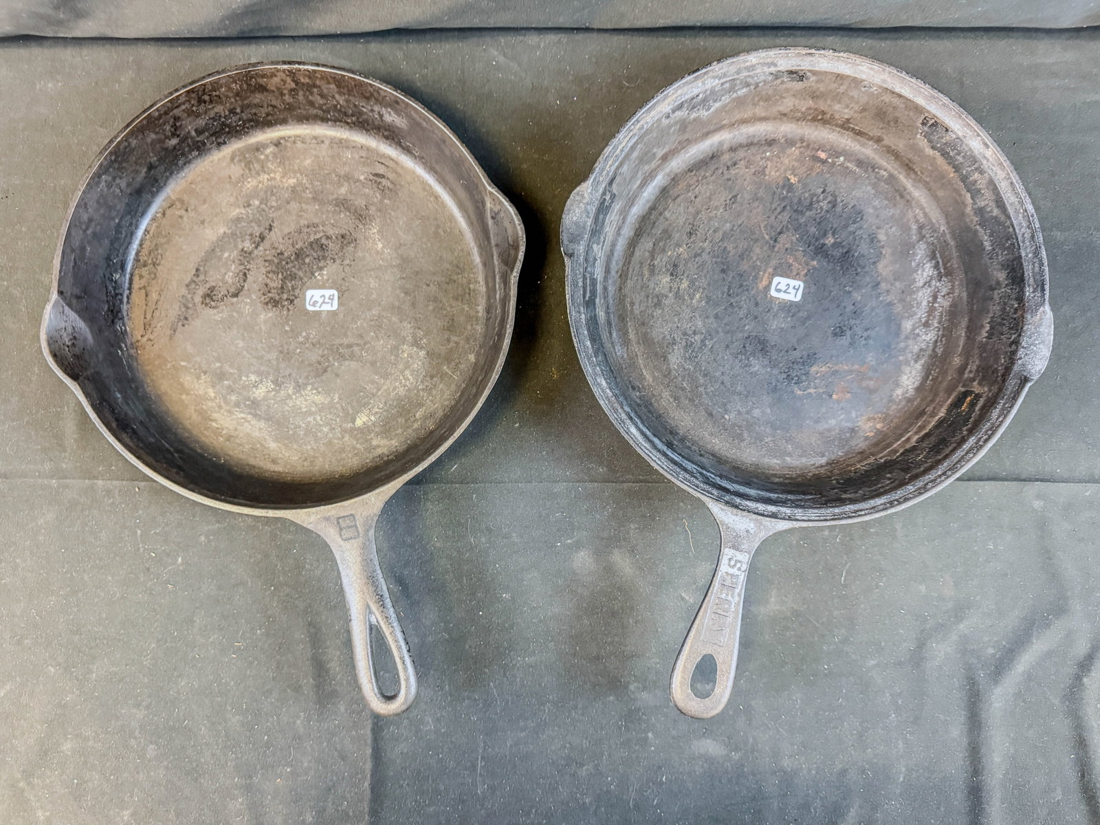 Griswald #8 Cast Iron Skillet and Unmarked Skillet: Griswald #8 Cast Iron Skillet and one unmarked