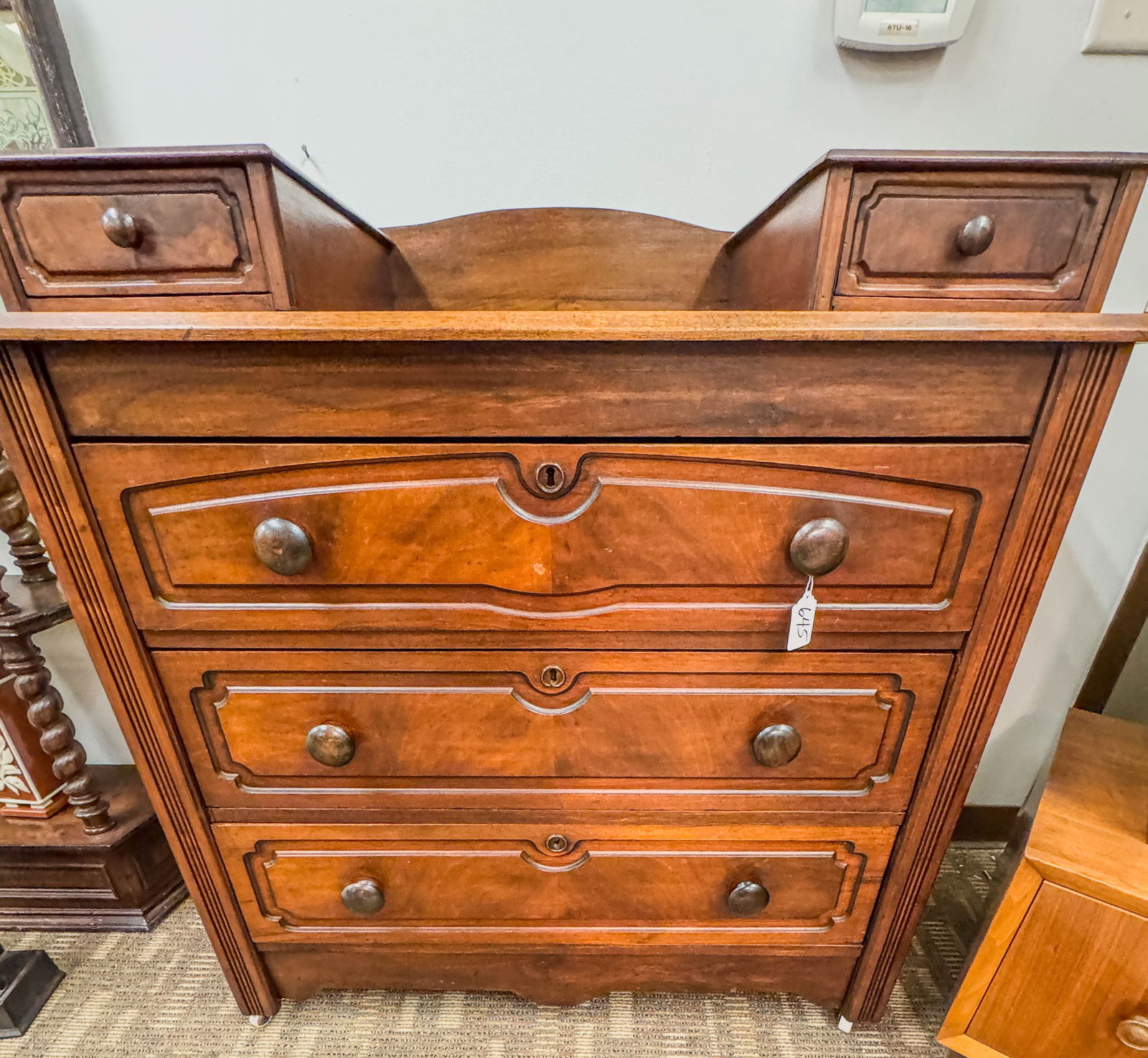 Walnut Victorian Hankie Dresser (1 of 7)