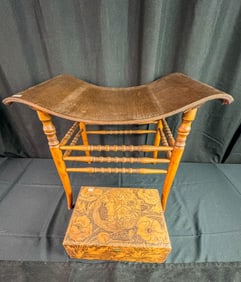 Maple Stool and a Pyrography Box