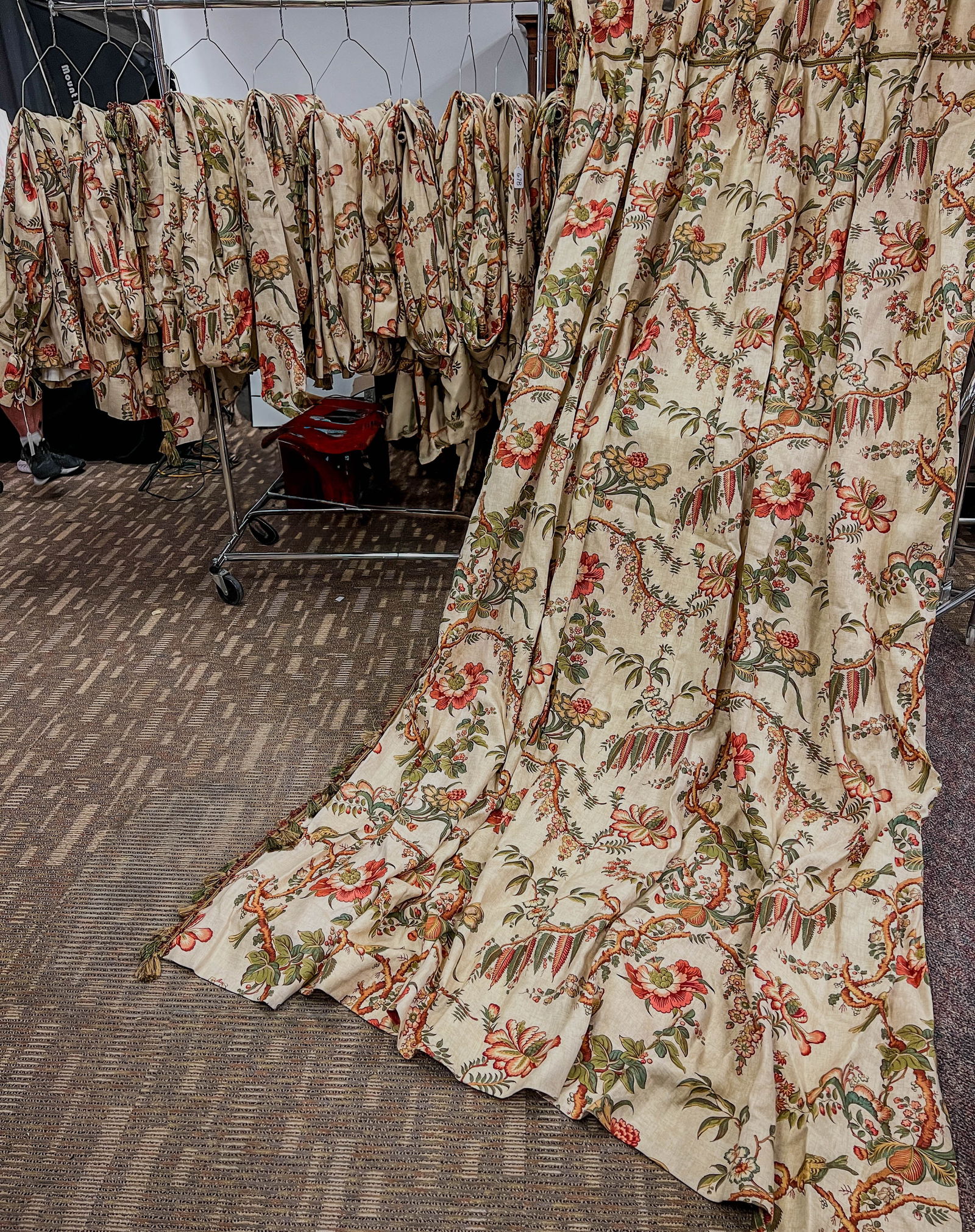 16 Panels of High Quality Floral Draperies w/ Fringe (1 of 5)