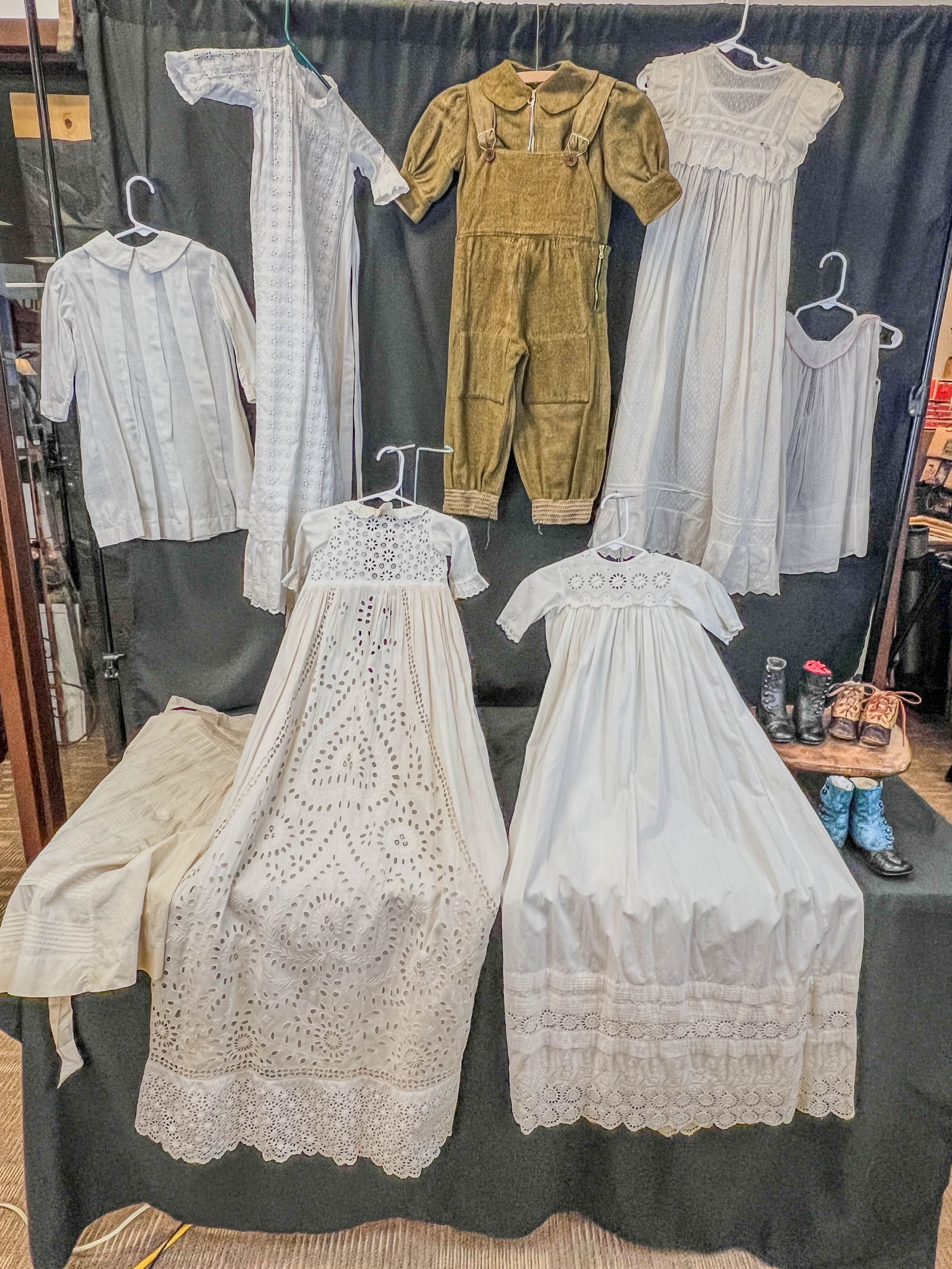 Victorian Group of Children's Clothing including Christening Gowns and Shoes (1 of 11)