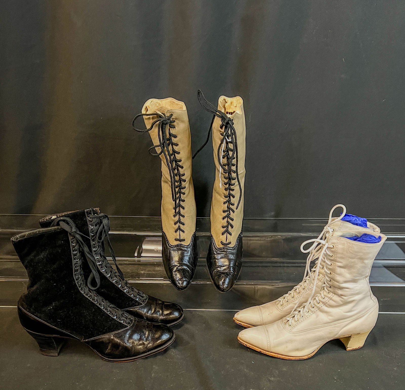 3 Pair Fancy Victorian High Top Lace Up Heels (1 of 15)