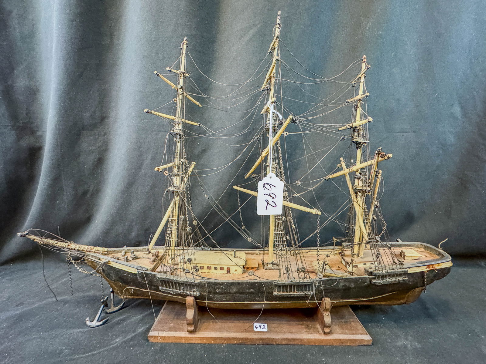 Wood 3 Masted Ship Model (1 of 5)