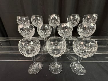 12 Waterford "Lismore" Crystal Goblets