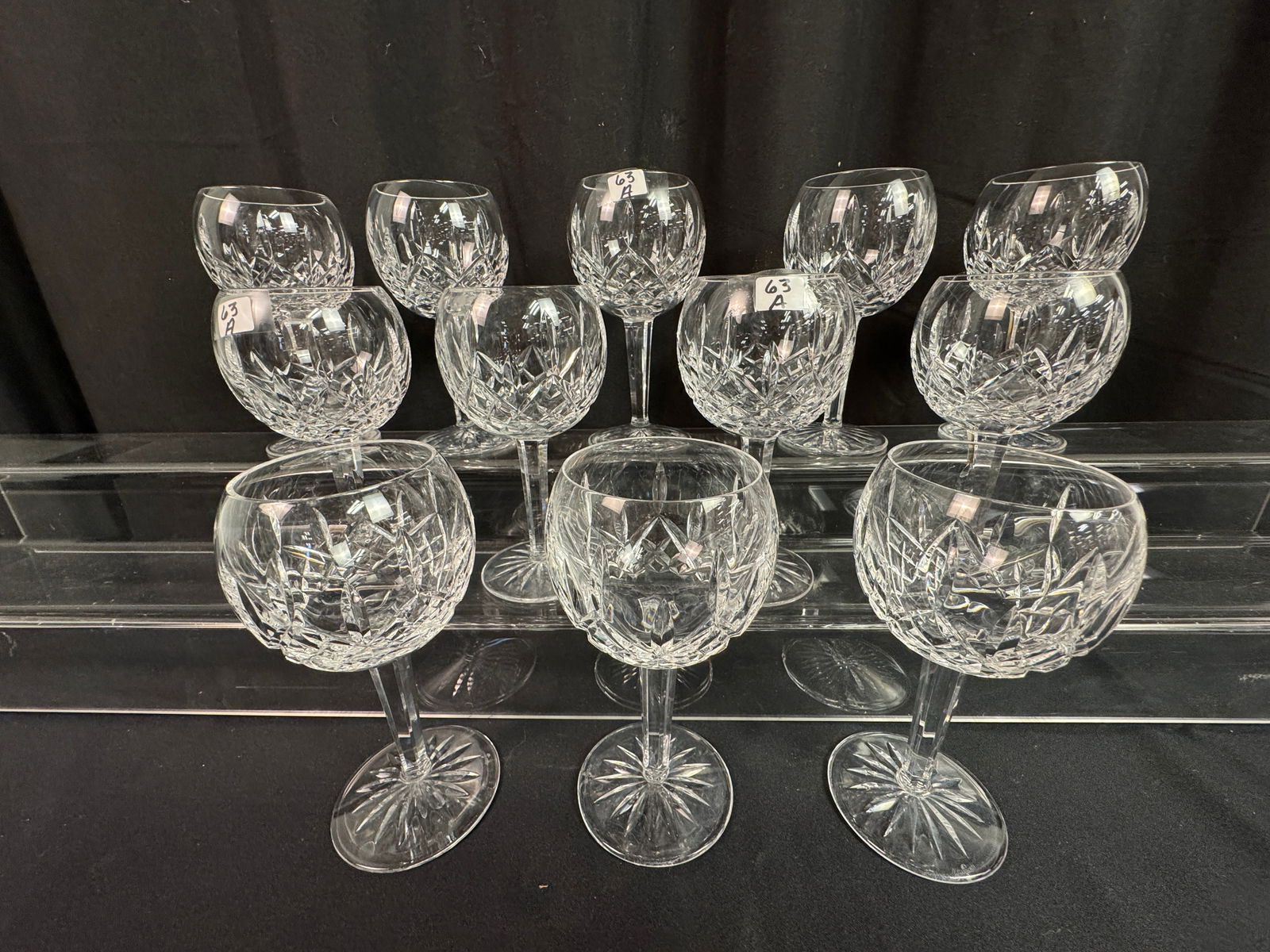 12 Waterford "Lismore" Crystal Goblets (1 of 7)