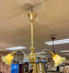 A Fancy Brass Double Armed turn of the century Hall Fixture