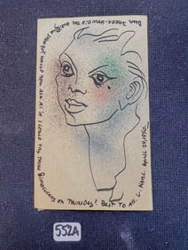 Karl Preibe Hand Drawn Postcard c.1950