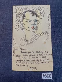 Karl Preibe Hand Drawn Postcard c.1949