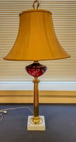 Ruby Cut Glass Table Lamp