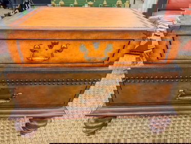 Designer faux suitcases made into a coffee table/end table