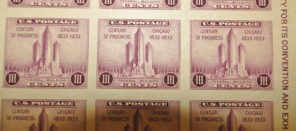 Antique stamps to include full sheets of Canada, Chicag: Antique stamps to include full sheets of Canada, Chicago Century of Progress, U.S., 3 cent, 1 cent, 8c, stamps from 1930s! 1c with Mt Vernon, Jones and Barry Portraits, 2c with Jackson and Scott, 3c w