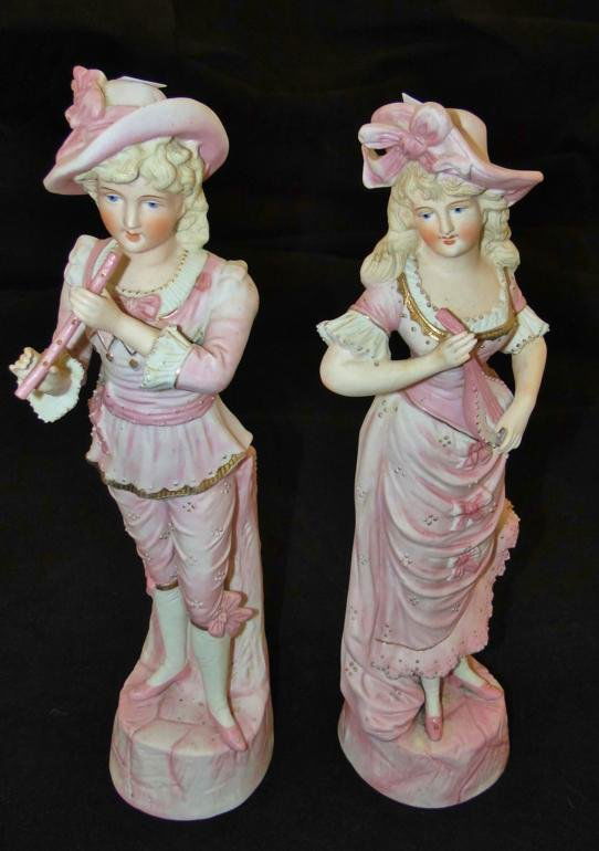Pair of victorian bisque figurines