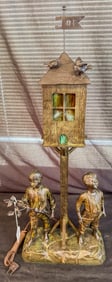 Bronze Austrian Figural Lamp of Boys and Martin House