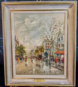 Professor Antonio DeVity Oil on Canvas French Street Scene