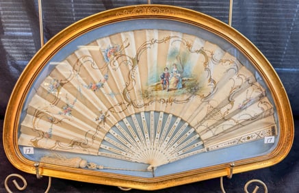Stunning Large Hand Painted Silk Fan