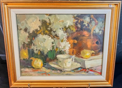 Mimi Litschauer [1957-2013] Oil on Canvas Quiet Time