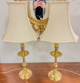 Pair of Quality Contemporary Candlestick Lamps
