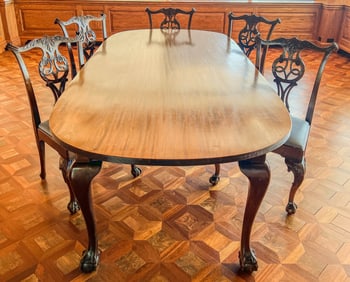 English Mahogany Conference Table with Cabriole Legs