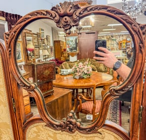 French 3 Part Carved Room Divider