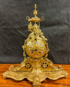 Solid Gold Gilt over Bronze French Ball Mantle Clock Circa 1850's