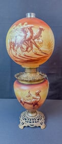 Gone with the Wind Oil Lamp w/Arabian Camel Riders