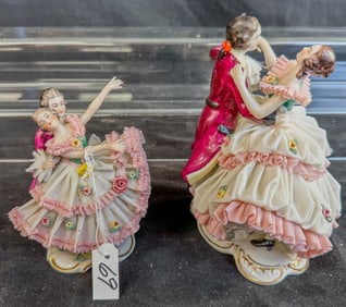 Pair Of German Frankenthal Porcelain Dancing Figurines