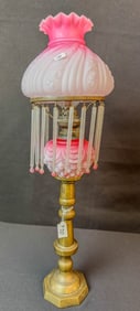 Molded Pink Case Satin Glass Peg Lamp