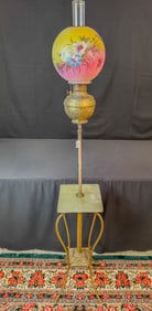 Fancy Victorian Painted Piano Lamp