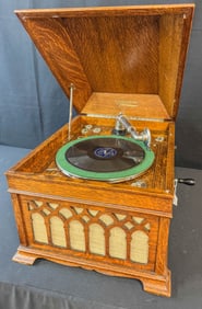 Silvertone Oak Tabletop Phonograph