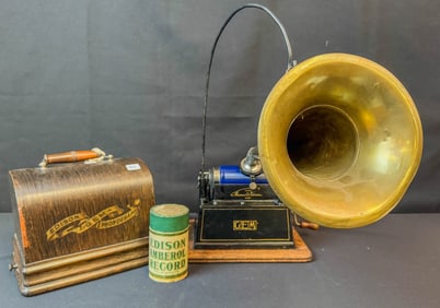 Edison "Little Gem" Cylinder Player with Horn