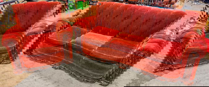 Mohair Sofa and Chair c. 1930s