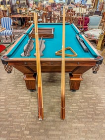 1880s Brunswick and Balke Pool Table and Accessories