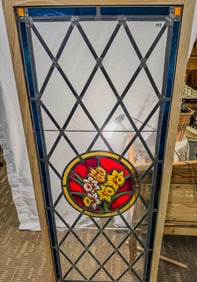 Floral Tudor Leaded and Stained Glass Window