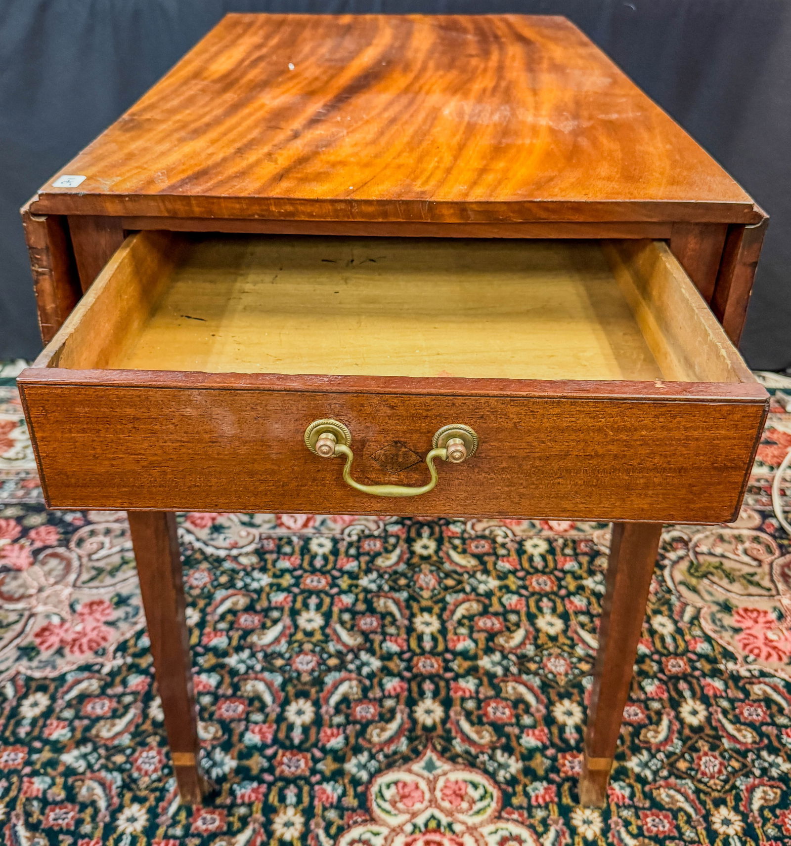 English Mahogany Drop Leaf Pembroke Table (1 of 9)