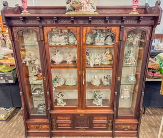 Victorian Aesthetic Movement Walnut 4 door Bookcase, C.1870's