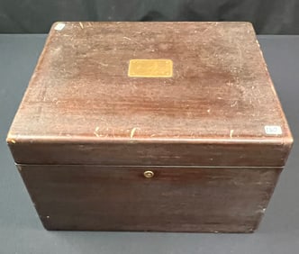 Mahogany Brass Handles Humidor with Vitrolite Lining