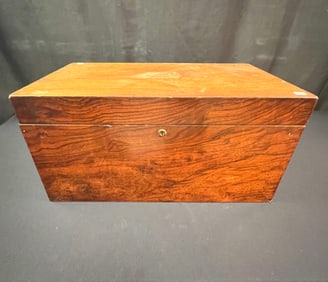 Rosewood Brass Handled Oversized Humidor with Cedar Interior