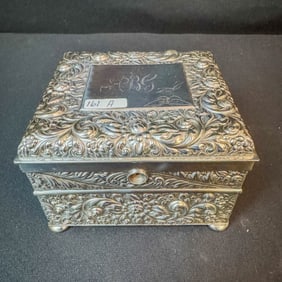 Victorian Silverplate Cigar Humidor