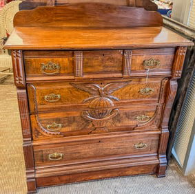1880's World's Fair Hankie Box Dresser with Eagle and Globe