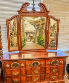 Kathy Ireland Solid Mahogany Chippendale Oversized Dresser