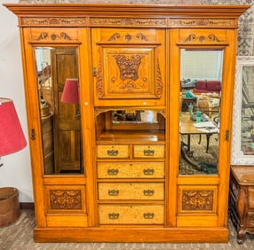 Victorian Double Door Mirrored Knock Apart Wardrobe