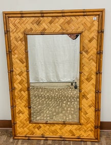 Large English or Italian Mahogany Inlaid Frame Mirror Dating to the late 1690s, early 1700s