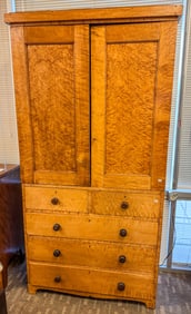 Early Burled Maple Linen Press