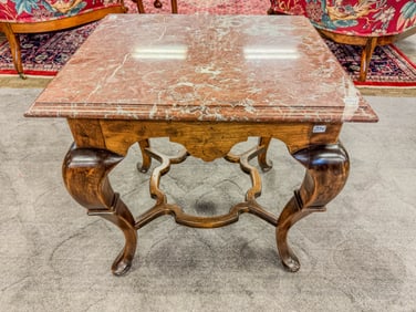 Contemporary Red Marble End Table
