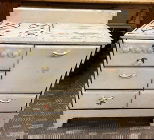 Folk Art Maribil Child's Dresser in the Shape of  Stove