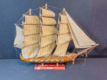 Folk Art Wooden Ship Model of the Fragata