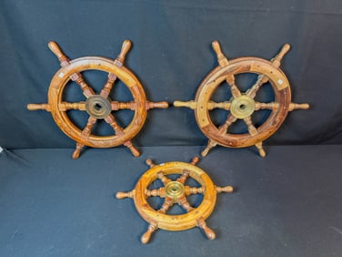 3 Wood Ships Wheels